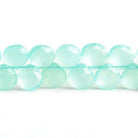 Seafoam Blue Chalcedony Faceted Heart Beads 8 inch 45 pieces - The Bead Traders