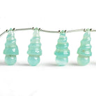 Seafoam Blue Chalcedony Fancy Twist Beads 7.5 inch 11 pieces - The Bead Traders