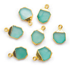 Seafoam Blue Chalcedony Gold Leafed Nugget Pendant 1 Bead - The Bead Traders