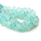 Seafoam Blue Chalcedony top drilled faceted tear drop beads 8 inch 52 pieces - The Bead Traders
