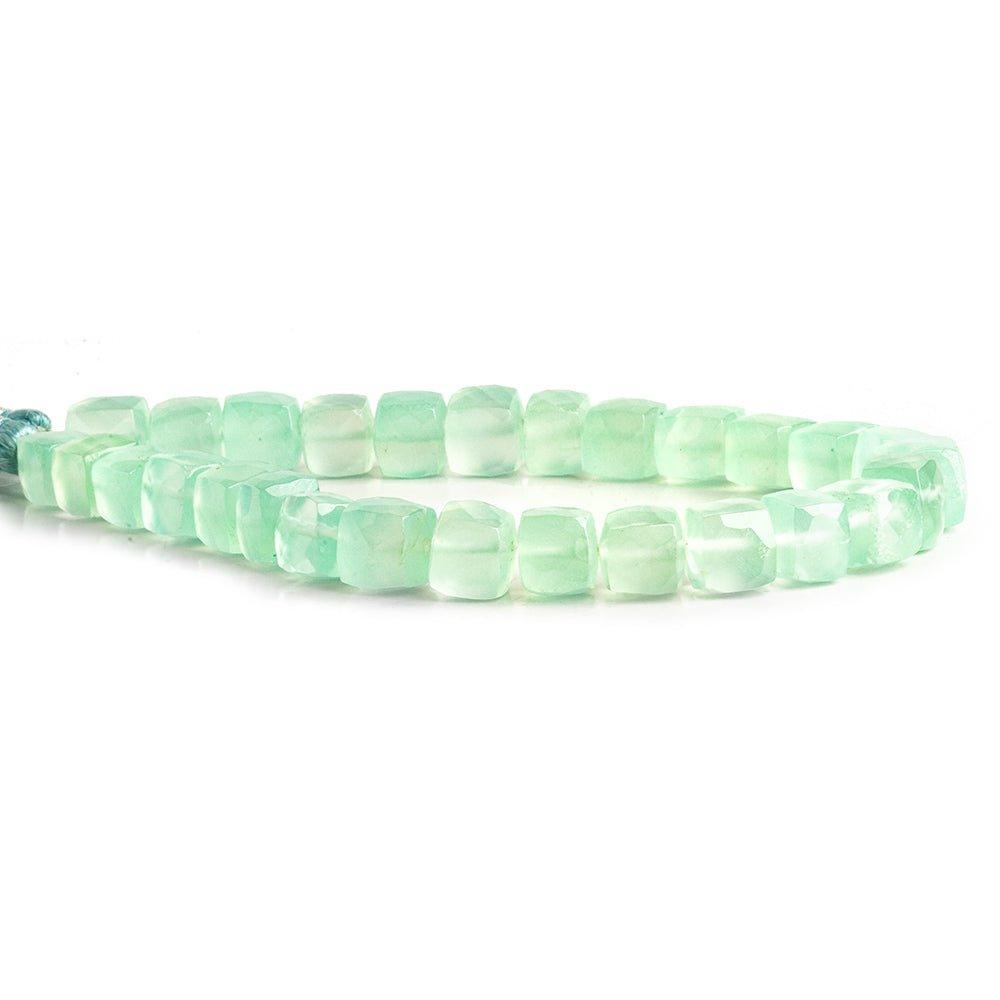 Seafoam Green Chalcedony Faceted Cube Beads 8 inch 27 pieces - The Bead Traders