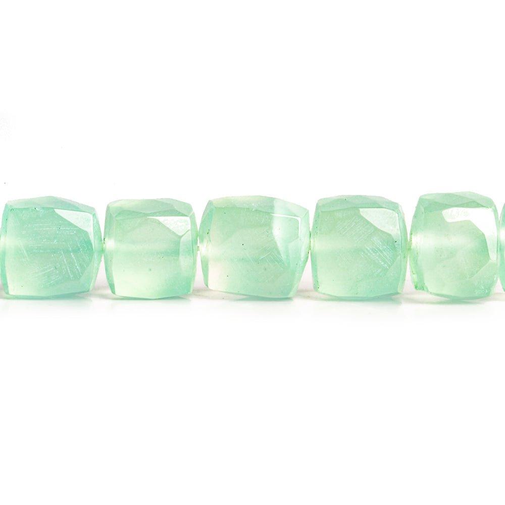 Seafoam Green Chalcedony Faceted Cube Beads 8 inch 27 pieces - The Bead Traders