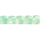 Seafoam Green Chalcedony Faceted Cube Beads 8 inch 27 pieces - The Bead Traders