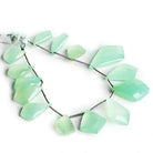 Seafoam Green Chalcedony Faceted Kite 9.5 inch 15 beads - The Bead Traders