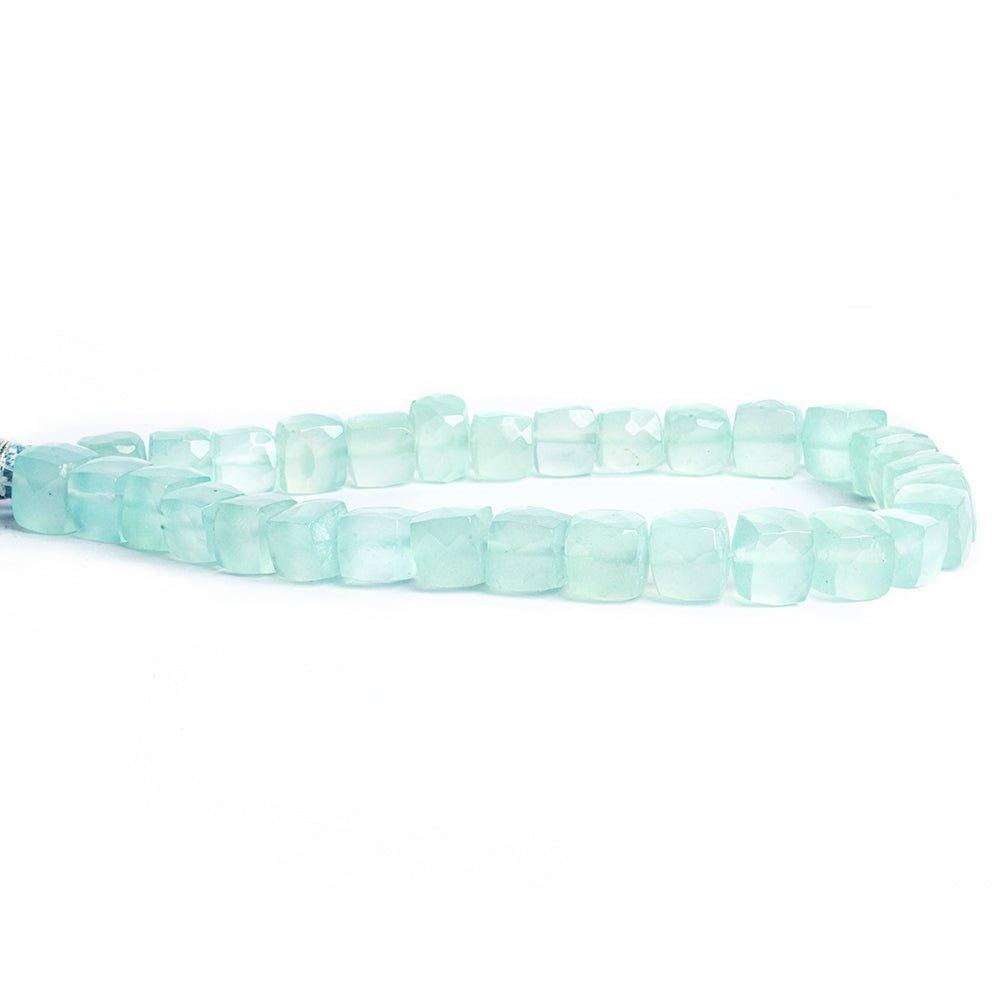 Seafood Blue Chalcedony Faceted Cube Beads 8 inch 30 pieces - The Bead Traders