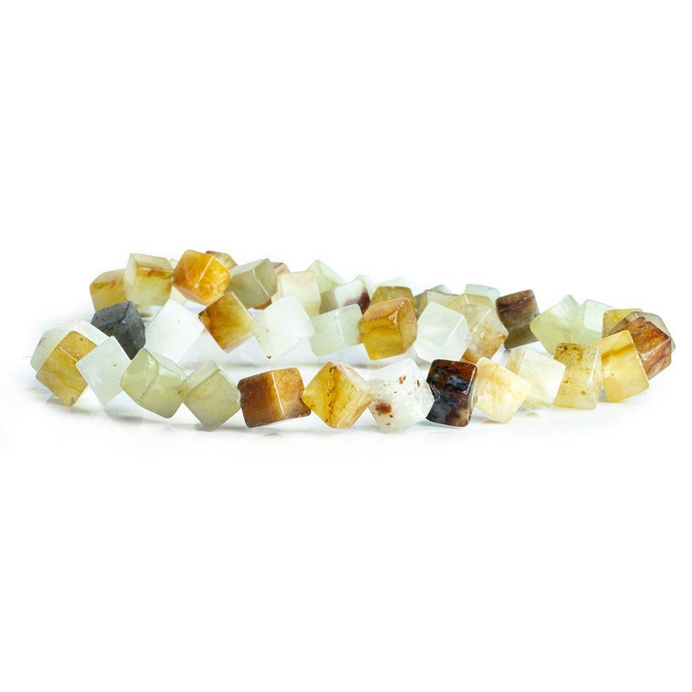 Serpentine Plain Cube Beads 14 inch 45 pieces - The Bead Traders