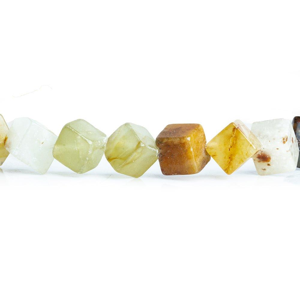 Serpentine Plain Cube Beads 14 inch 45 pieces - The Bead Traders