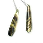 Set of 2 Bi-Colored Quartz faceted pear Pendant focal beads 30x10mm average - The Bead Traders