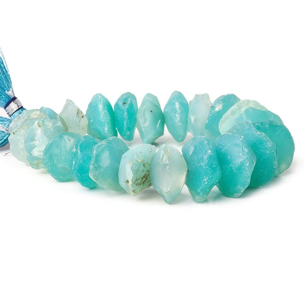 Shaded Aqua Blue Agate Chip Hammer Faceted Disc Beads 8 inch 23 pieces - The Bead Traders