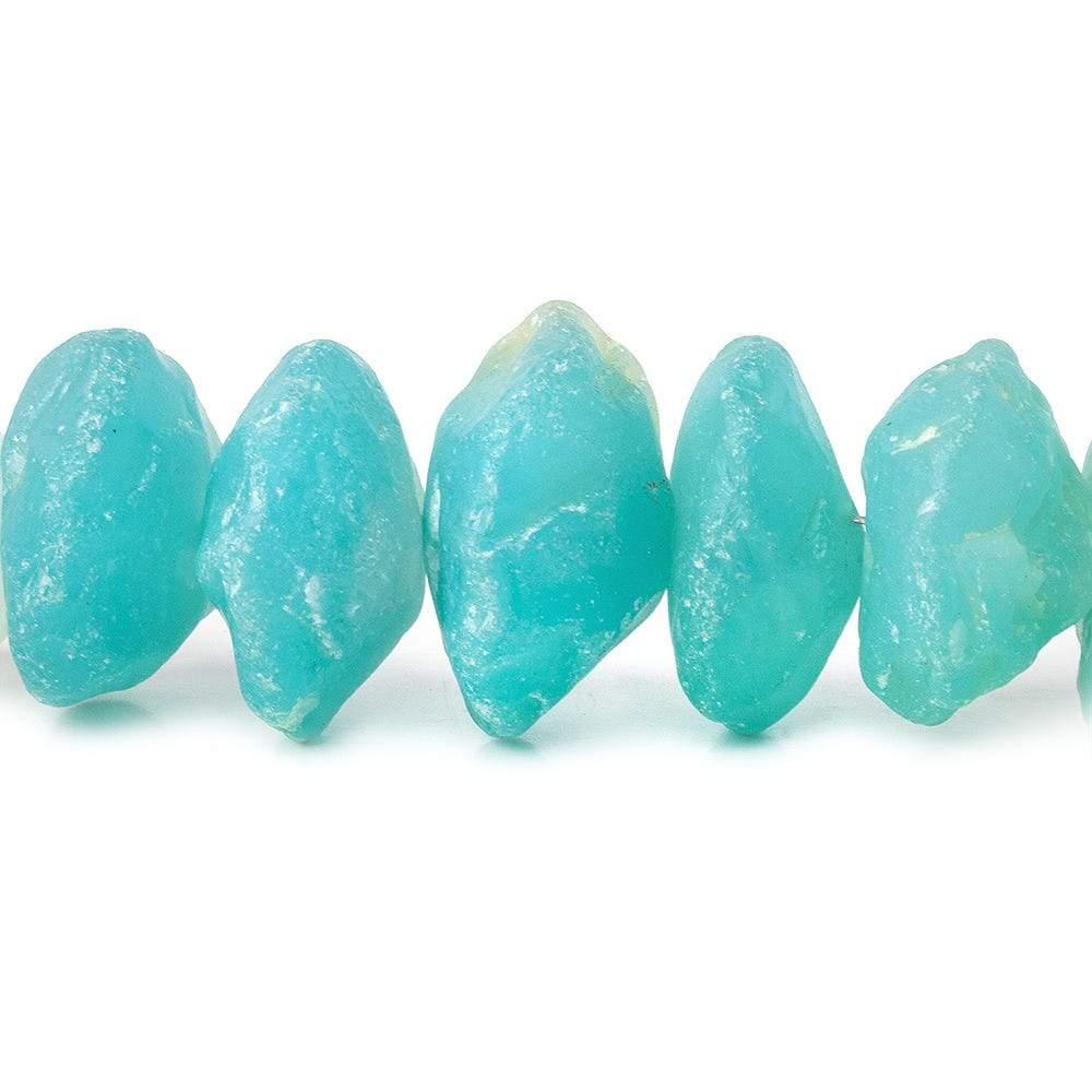 Shaded Aqua Blue Agate Chip Hammer Faceted Disc Beads 8 inch 23 pieces - The Bead Traders