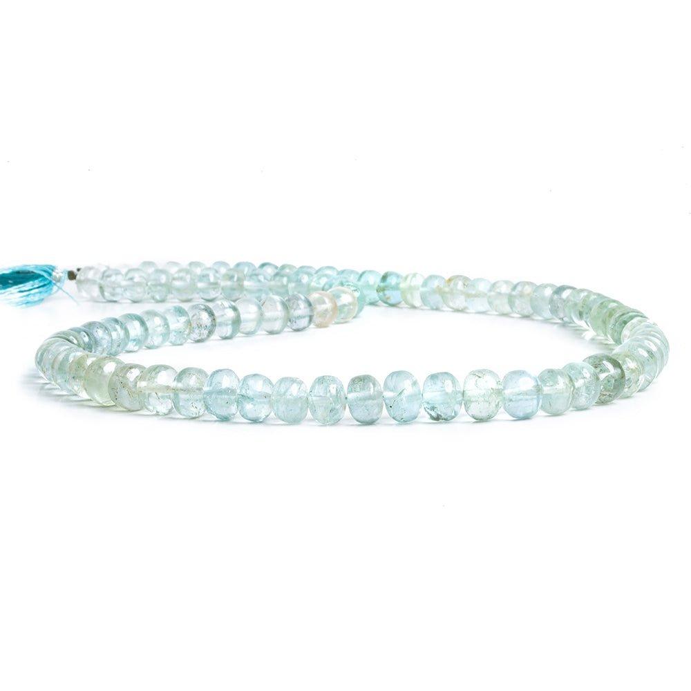 Shaded Aquamarine Plain Round Beads 16 inch 85 pieces - The Bead Traders