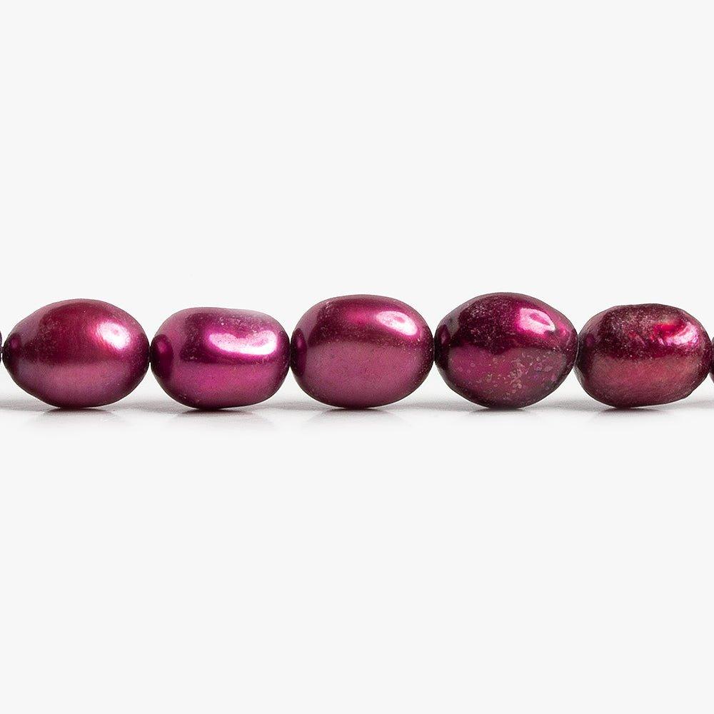 Shaded Burgundy Red Baroque straight drilled flat sided Freshwater Pearls 16 inch 39 pieces 7x8mm - 7x9mm - The Bead Traders