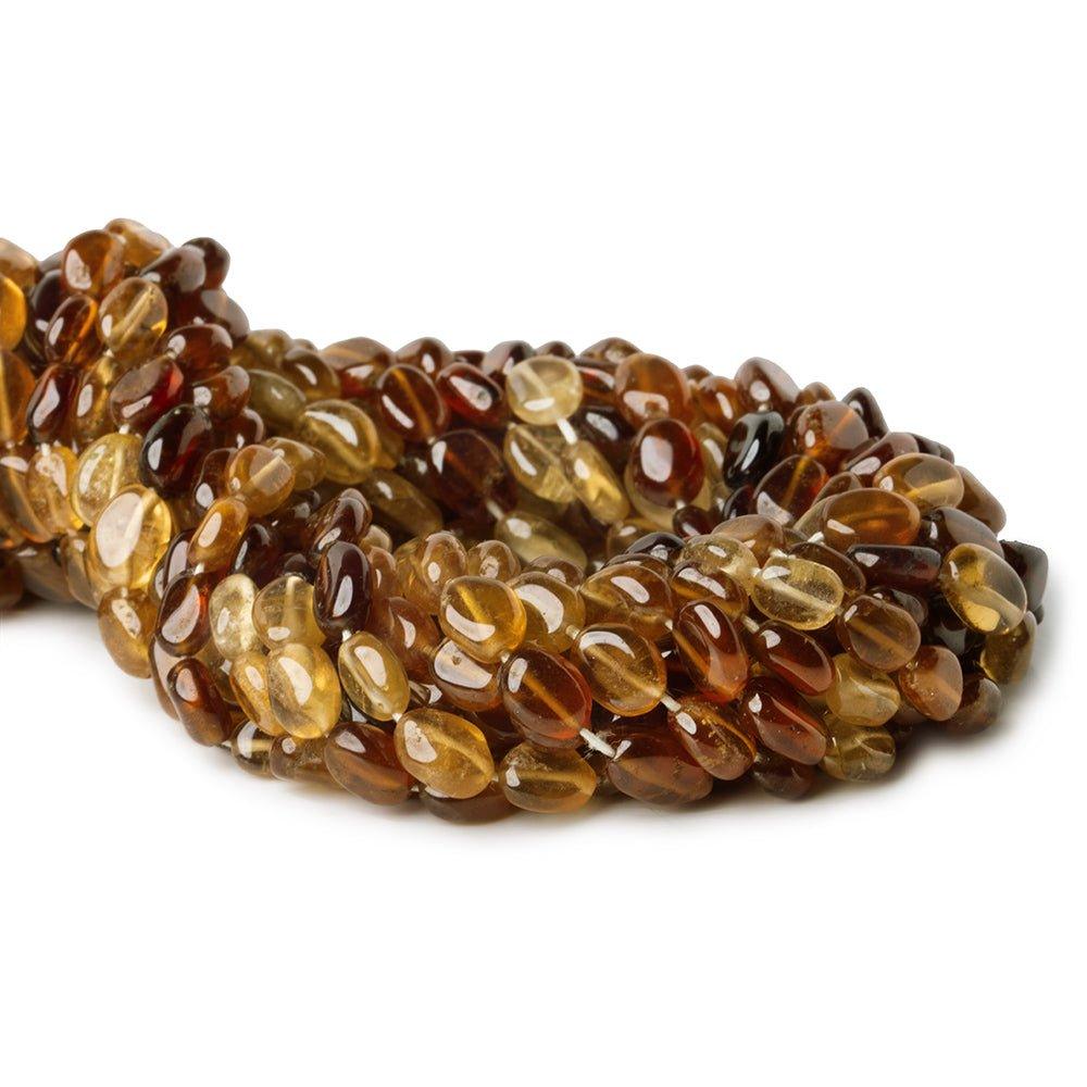 Shaded Hessonite Garnet Bead Straight Drill Plain Oval - The Bead Traders