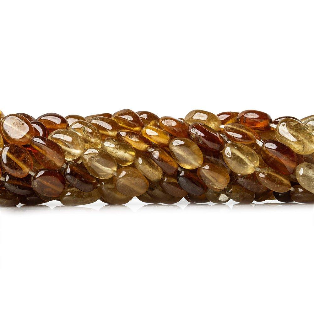 Shaded Hessonite Garnet Bead Straight Drill Plain Oval - The Bead Traders