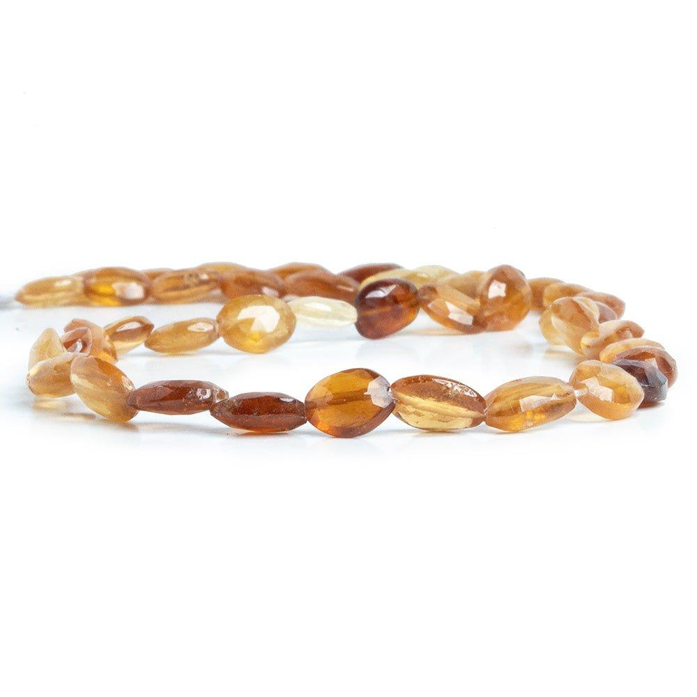 Shaded Hessonite Garnet Faceted Oval Beads 13 inch 43 pieces - The Bead Traders