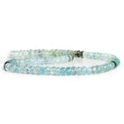 Shaded Moss Aquamarine Faceted Rondelle Beads 15 inch 100 pieces - The Bead Traders