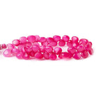 Shaded Neon Pink Chalcedony plain hearts 8 inch 49 beads 7x7mm average - The Bead Traders