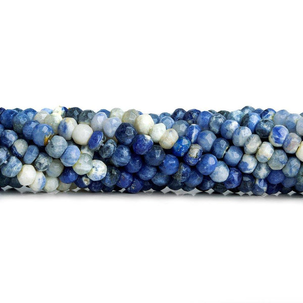 Shaded Sodalite Hand Cut Faceted Rondelle Beads 12 inch 100 pieces