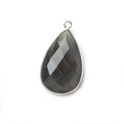 Silver .925 Bezel Platinum Grey Moonstone faceted pear Pendant 1 piece - The Bead Traders
