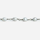 Silver Baroque Freshwater Pearl Black Gold Chain by the Foot 25 pieces - The Bead Traders