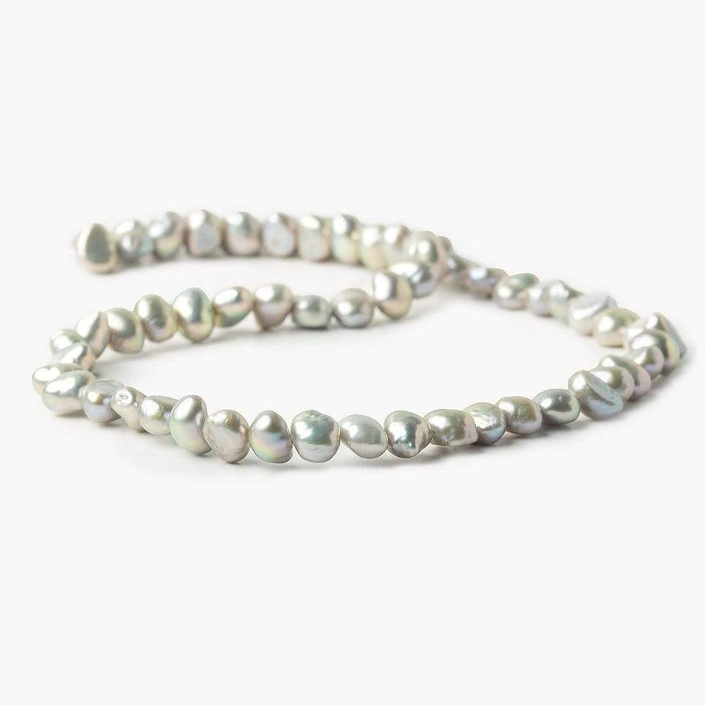 Silver Baroque Freshwater Pearls 16 inch 54 pieces - The Bead Traders
