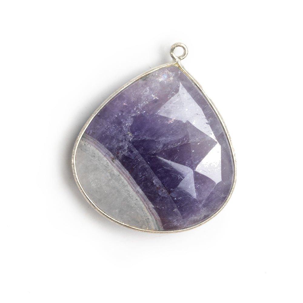 Silver Bezeled Amethyst Heart Pendant 1 Piece - The Bead Traders