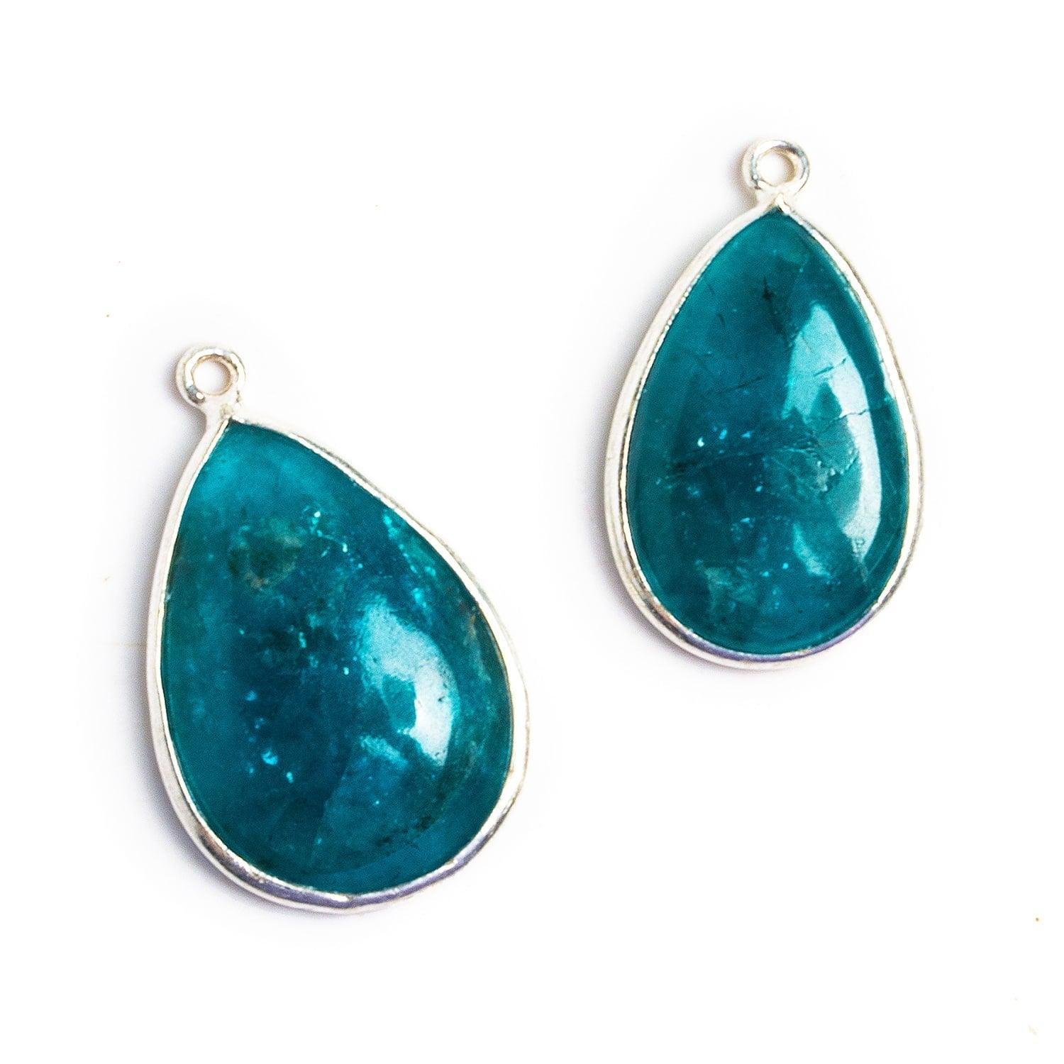 Silver Bezeled Apatite Pears - Lot of 2 - The Bead Traders