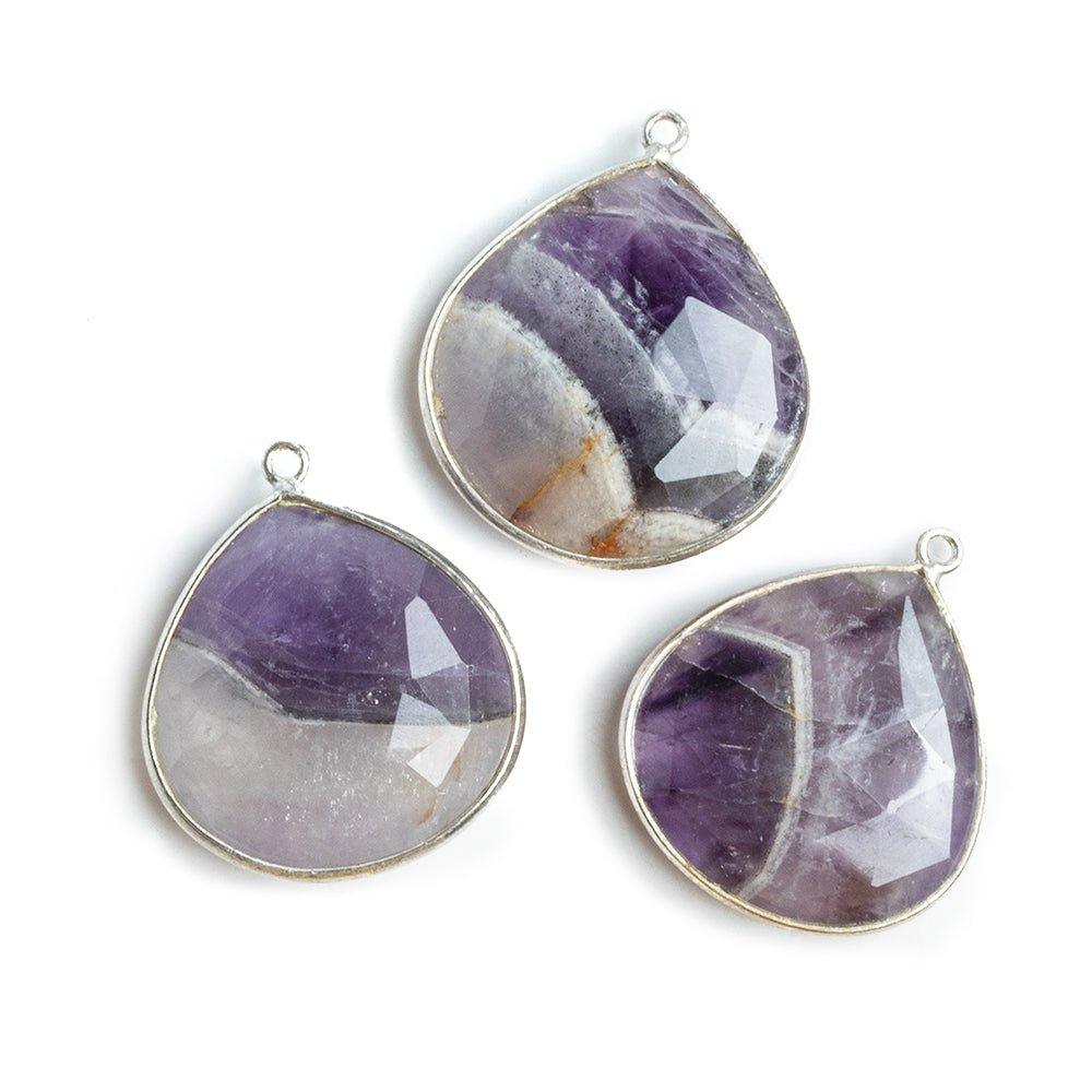 Silver Bezeled Cape Amethyst Faceted Pear Pendant 1 Piece - The Bead Traders