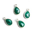 Silver Bezeled Emerald Pear Pendants Set of 4 - The Bead Traders