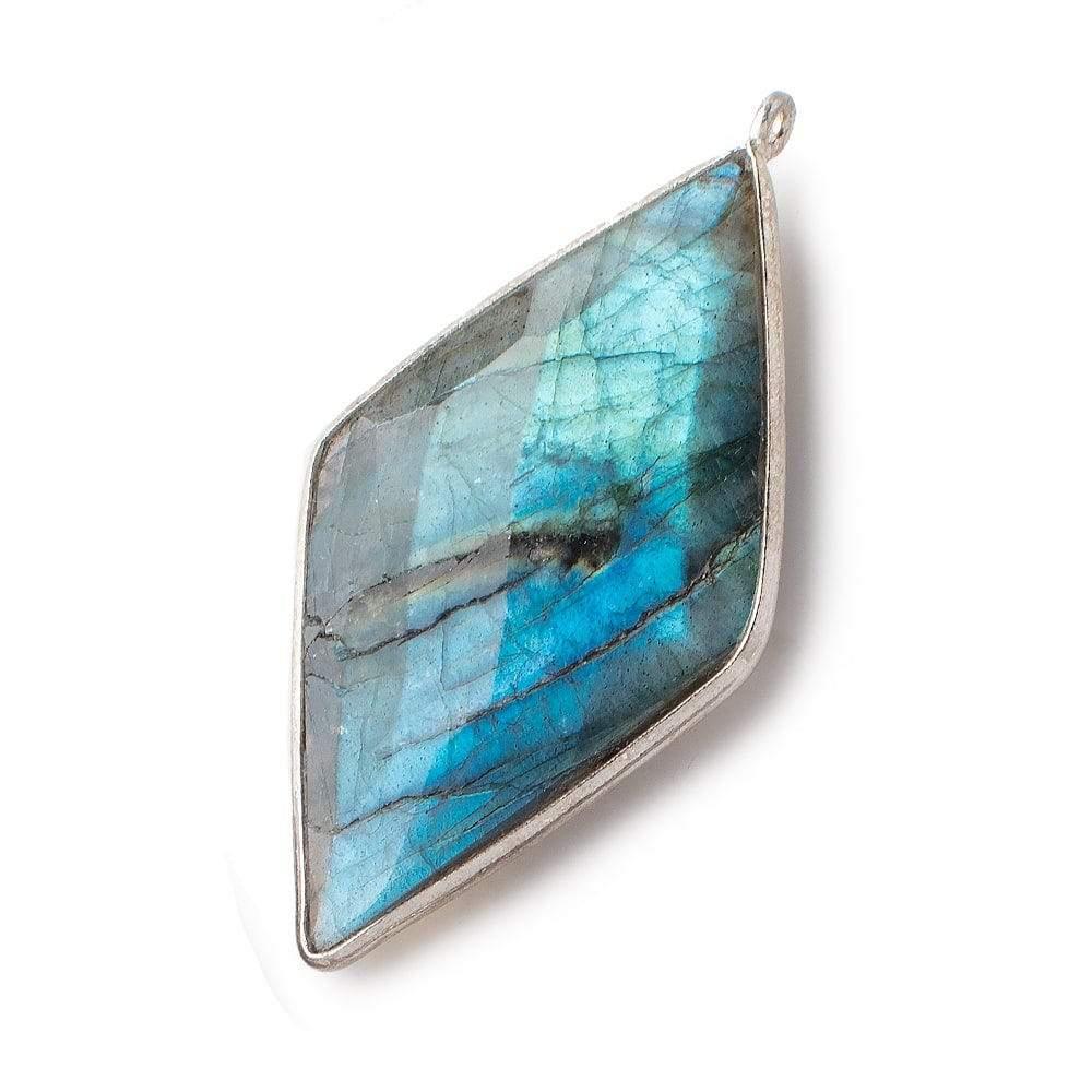 Silver Bezeled Labradorite Kite Pendant 1 Beads - The Bead Traders