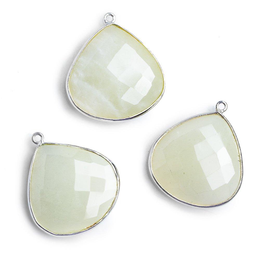 Silver Bezeled Moonstone Faceted Heart Pendant 1 Piece - The Bead Traders