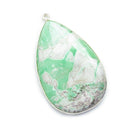 Silver Bezeled Variscite Pear Pendant - The Bead Traders