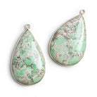 Silver Bezeled Variscite Pendants - Lot of 2 - The Bead Traders
