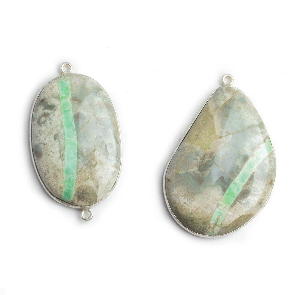 Silver Bezeled Variscite Pendants - Lot of 2 - The Bead Traders