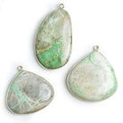 Silver Bezeled Variscite Pendants - Lot of 3 - The Bead Traders