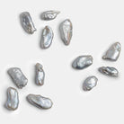 Silver Biwa Side Drilled Freshwater Pearl Focals - Set of 4 - The Bead Traders