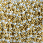 Silver Button Freshwater Pearl Gold Chain by the Foot 44 pieces - The Bead Traders