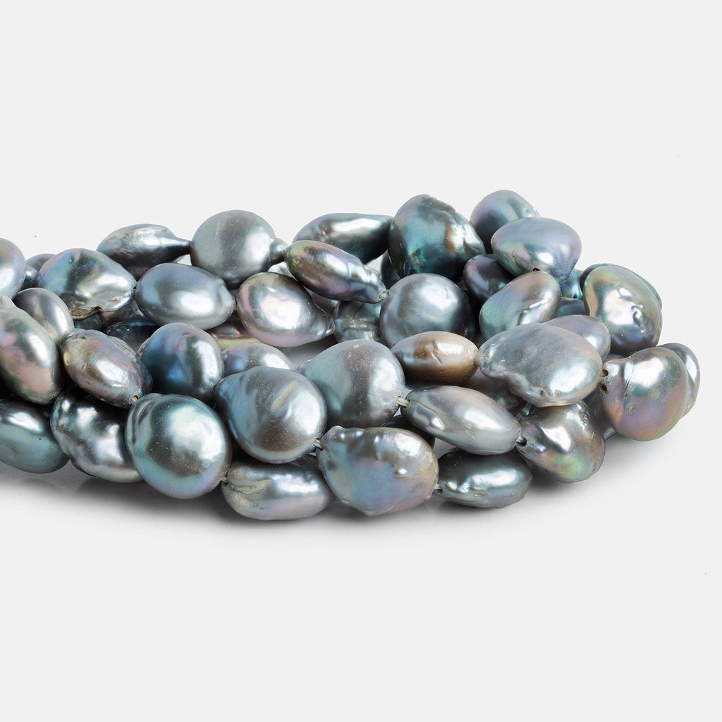 Silver Coin Pearls 16 inch 21 pieces - The Bead Traders