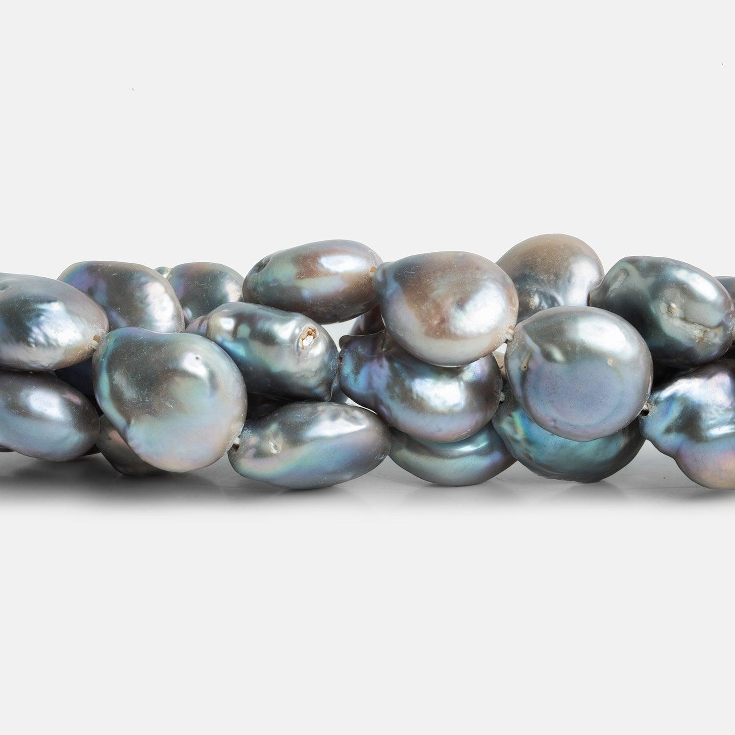 Silver Coin Pearls 16 inch 21 pieces - The Bead Traders