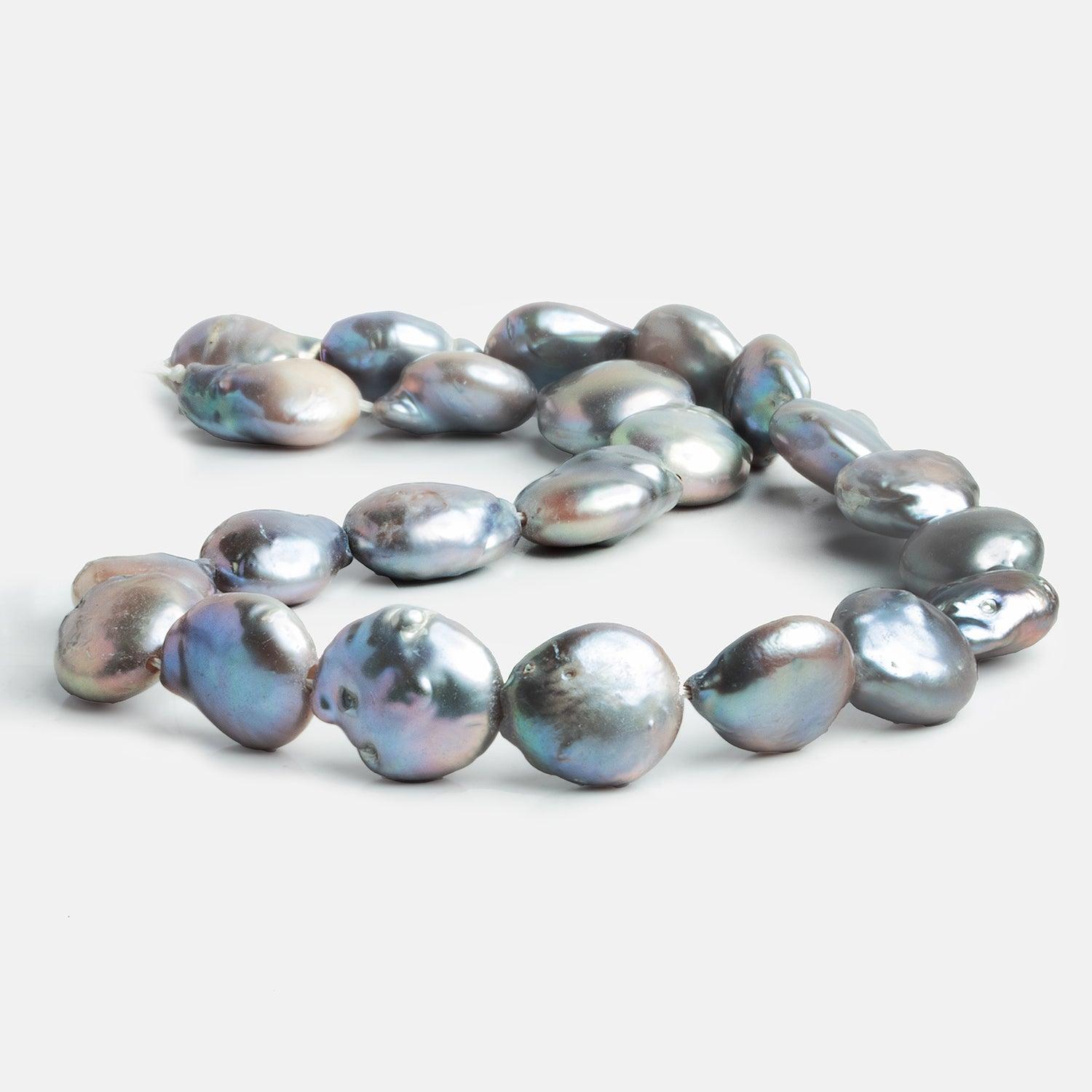 Silver Coin Pearls 16 inch 21 pieces - The Bead Traders