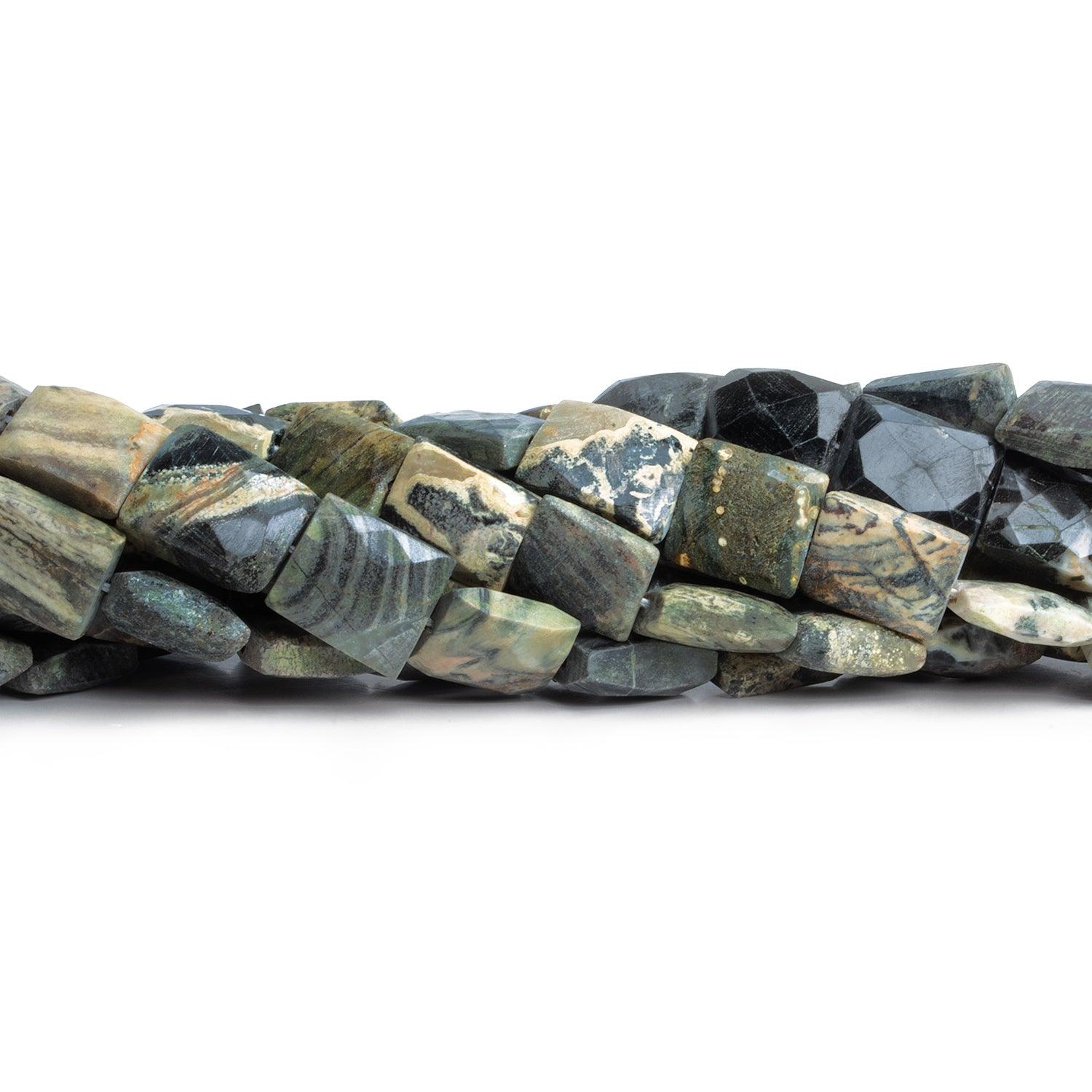 Silver Leaf Jasper Handcut Rectangles 15 inch 30 beads - The Bead Traders