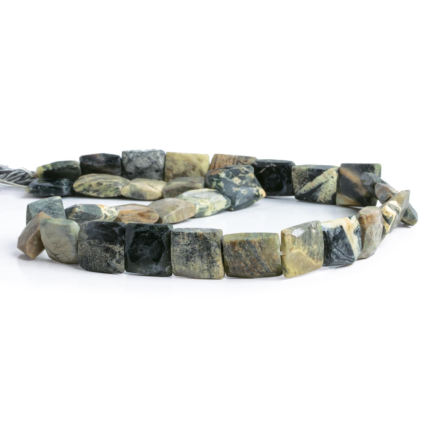 Silver Leaf Jasper Handcut Rectangles 15 inch 30 beads - The Bead Traders