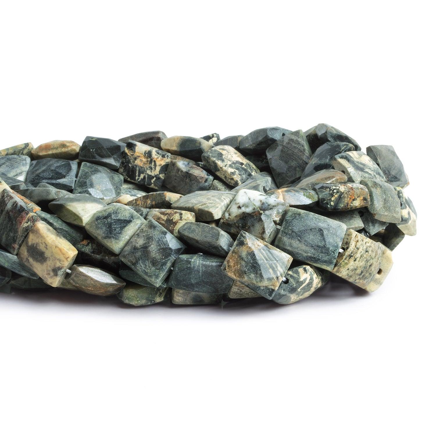 Silver Leaf Jasper Handcut Rectangles 15 inch 30 beads - The Bead Traders