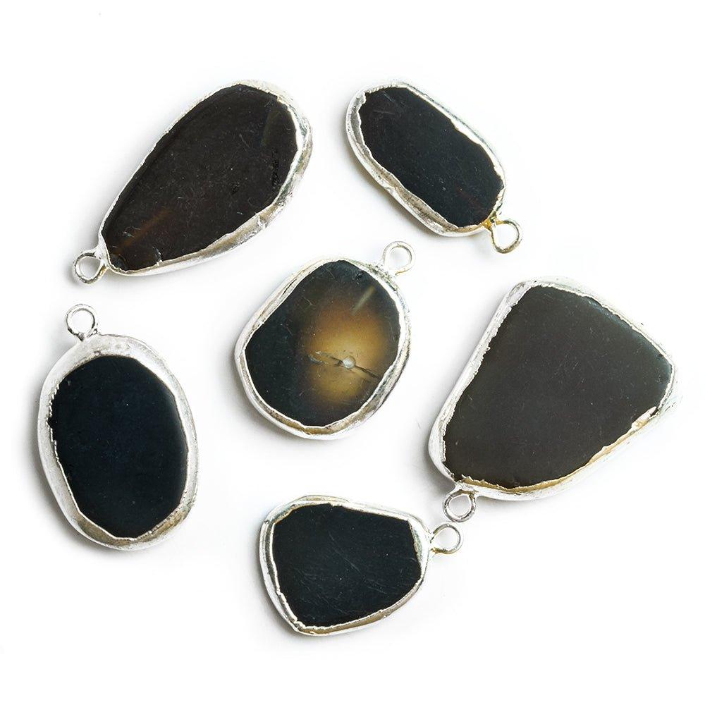 Silver Leafed Agate Freeshape Focal Pendant 1 Piece - The Bead Traders