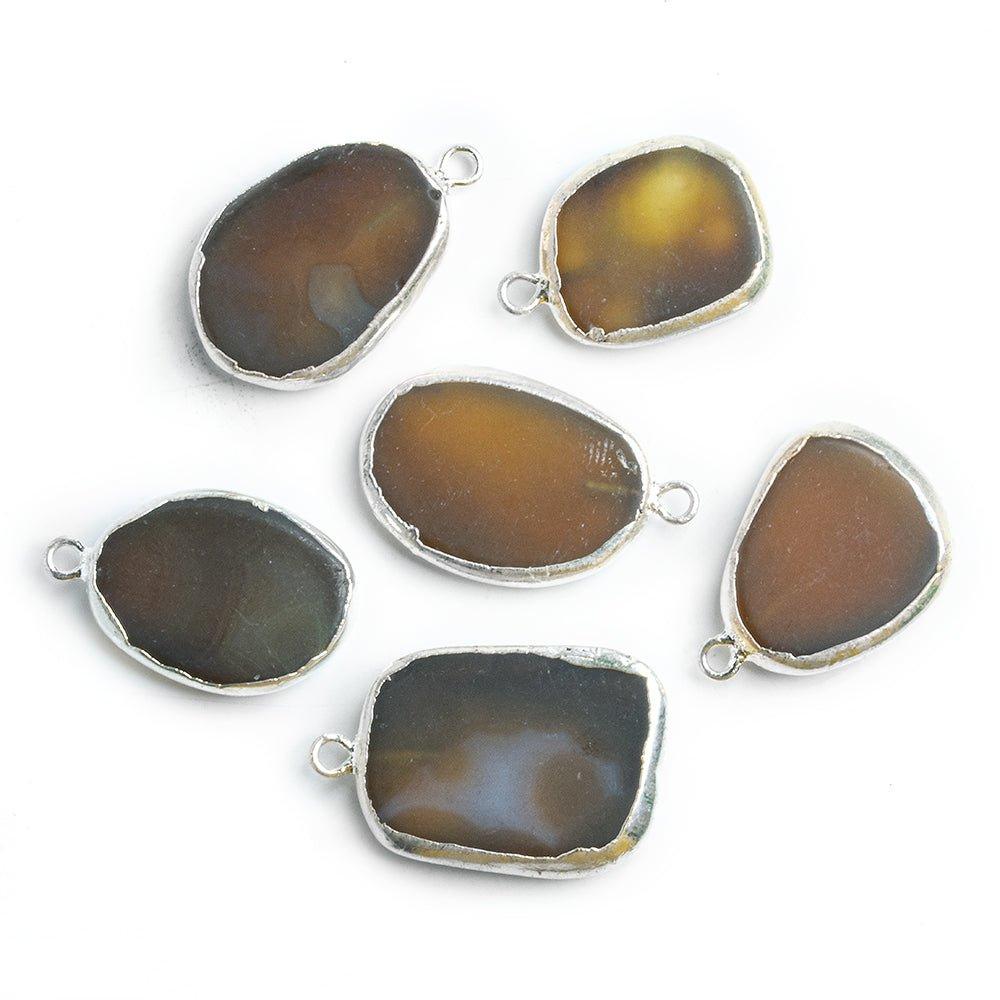 Silver Leafed Agate Freeshape Focal Pendant 1 Piece - The Bead Traders