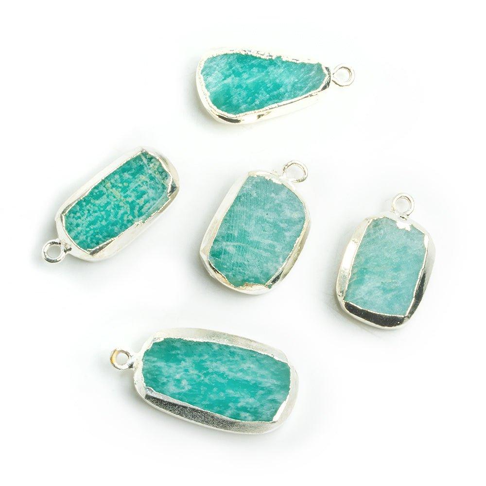 Silver Leafed Amazonite Pendant 1 Piece - The Bead Traders