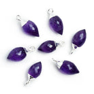 Silver Leafed Amethyst Barrel Marquise Pendant 1 Piece - The Bead Traders