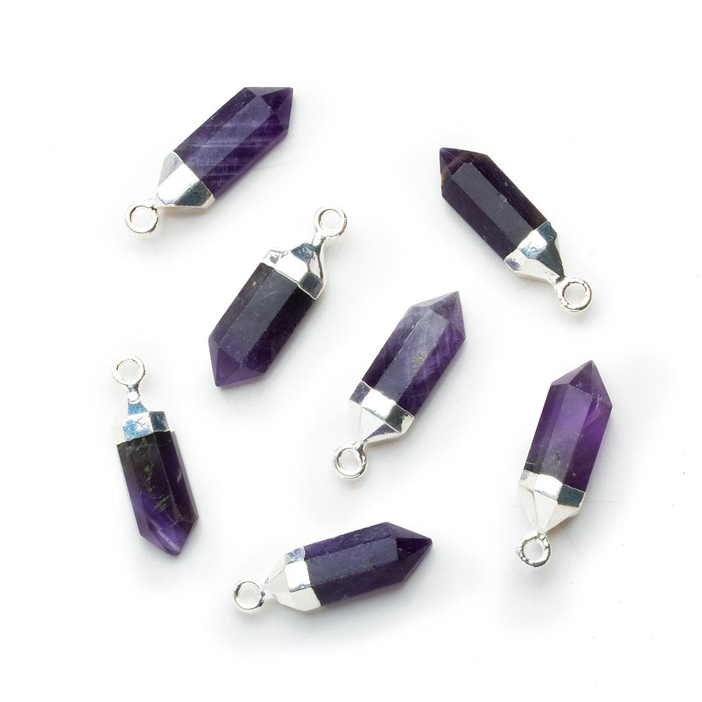 Silver Leafed Amethyst Point Pendant 1 Piece - The Bead Traders