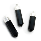 Silver Leafed Black Onyx Large Point Pendant 1 Piece - The Bead Traders