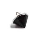 Silver Leafed Black Onyx Pendulum Pendant 1 piece - The Bead Traders